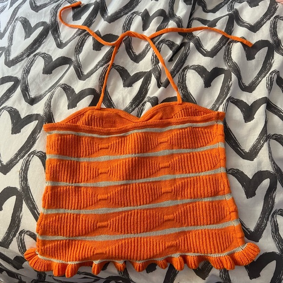 SHEIN striped ruffle hem halter top - Picture 2 of 3
